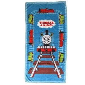 Vintage Y2K Thomas and Friends Beach Towel Thomas the Train Percy Blue Swim Pool